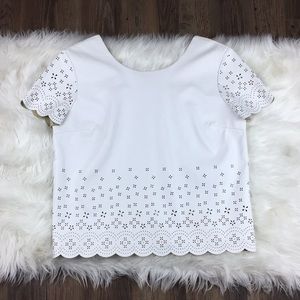 Chelsea & Violet Open Back White Faux Leather Top